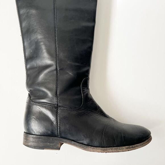 Frye‎ Knee High Riding Biker Boots Tall Equestrian Moto Western Black Size 6.5 B - Picture 3 of 10